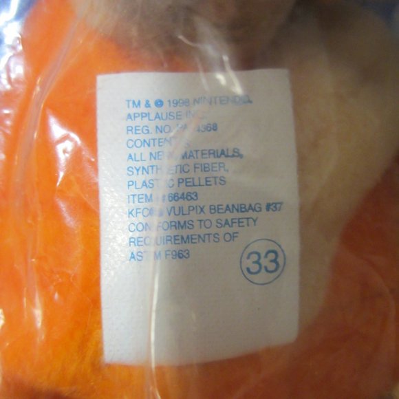 VTG 3 SMALL COLLECTIBLE PLUSHES, USA BEAR, VULPIX, CASHEW, READ ALL - Picture 10 of 14